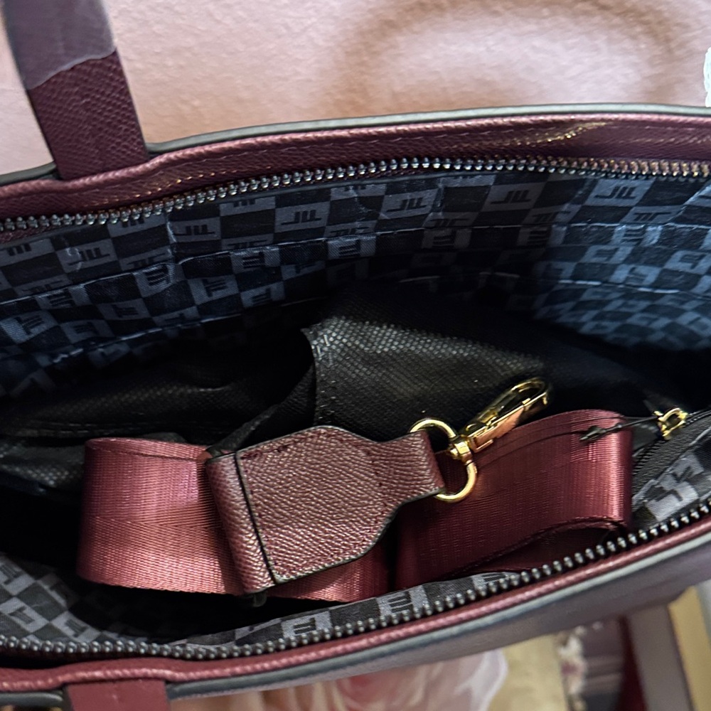 London Fog Rich Burgundy Tote - Picture 3 of 3